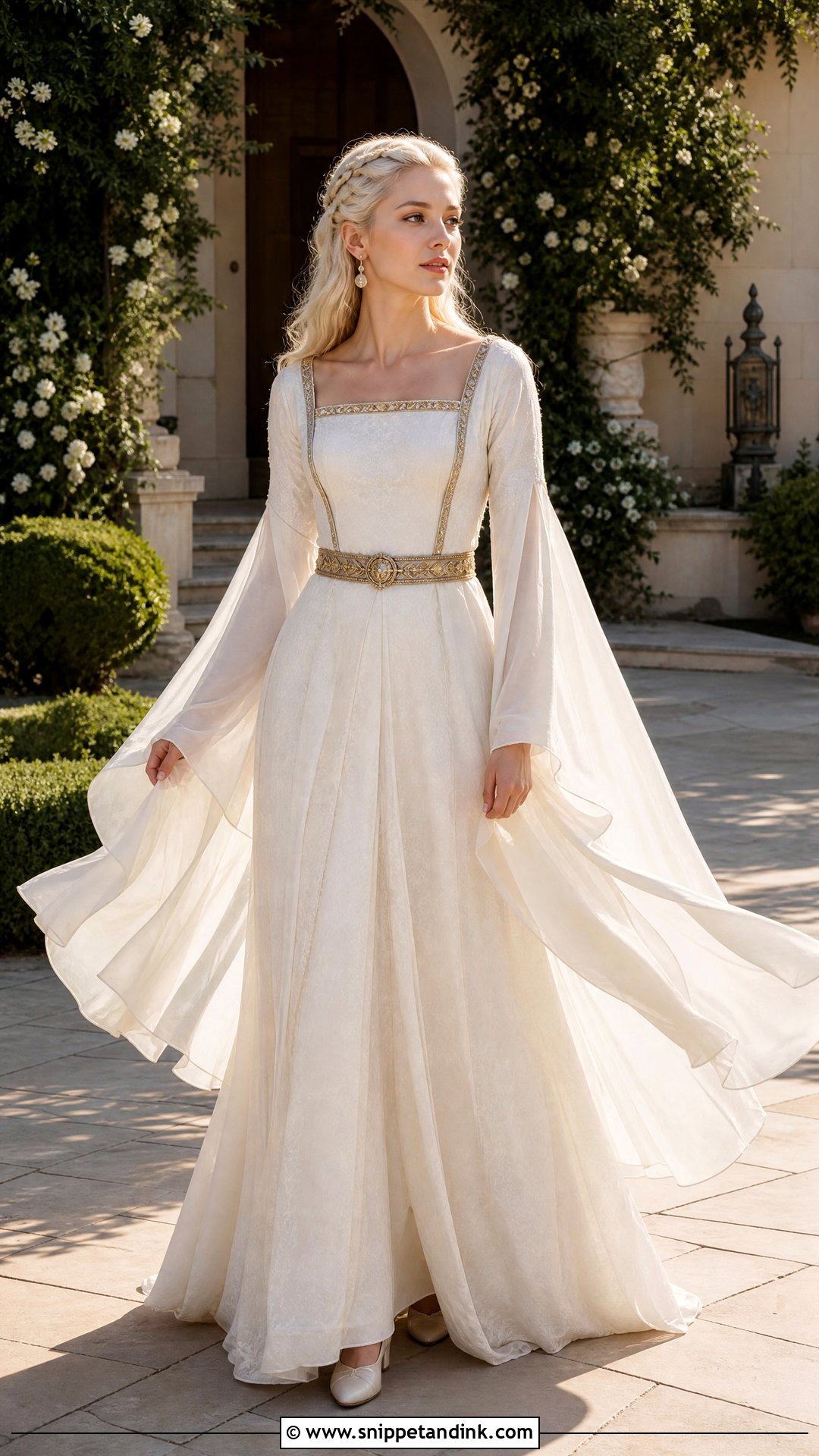 Bell Sleeve Rhaenyra Wedding Dress - Snippet and Ink - 20 Rhaenyra Wedding Dress Ideas