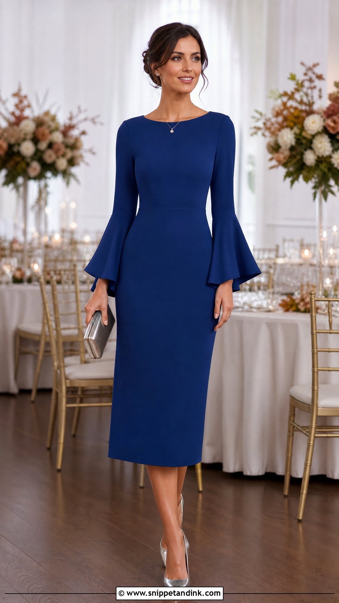 Bell Sleeve Scuba Dress Wedding Outfit - Snippet and Ink - 20 Scuba Dresses Styles for Wedding