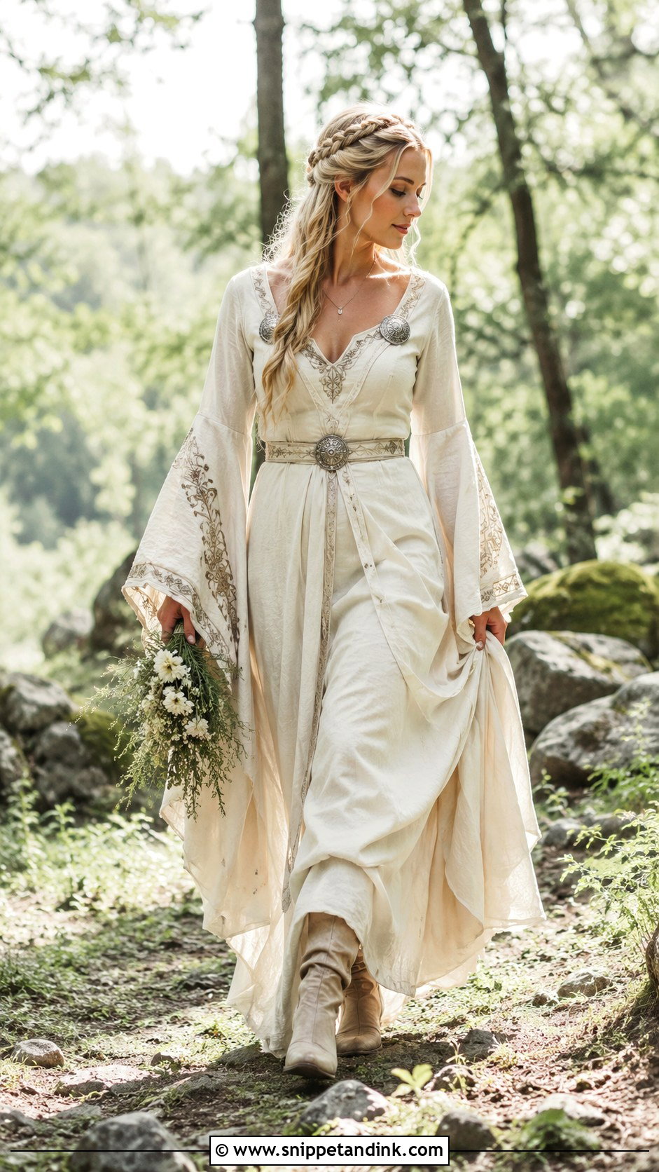 Bell Sleeve Viking Wedding Dress - Snippet and Ink - 30 Viking Wedding Dress Ideas