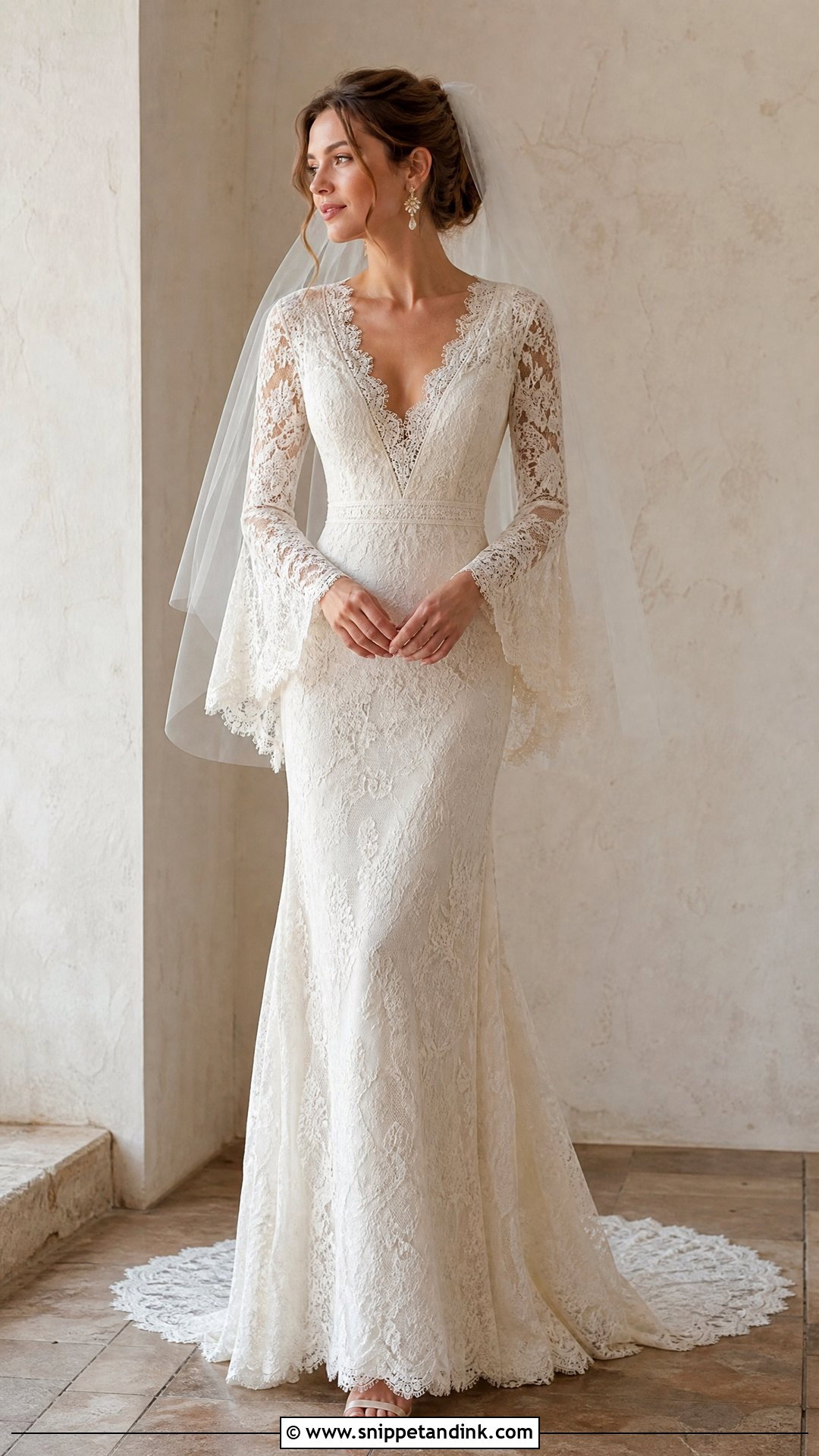 Bell Sleeve Wedding Dress - Snippet and Ink - 25 Elegant Wedding Dress with Sleeves