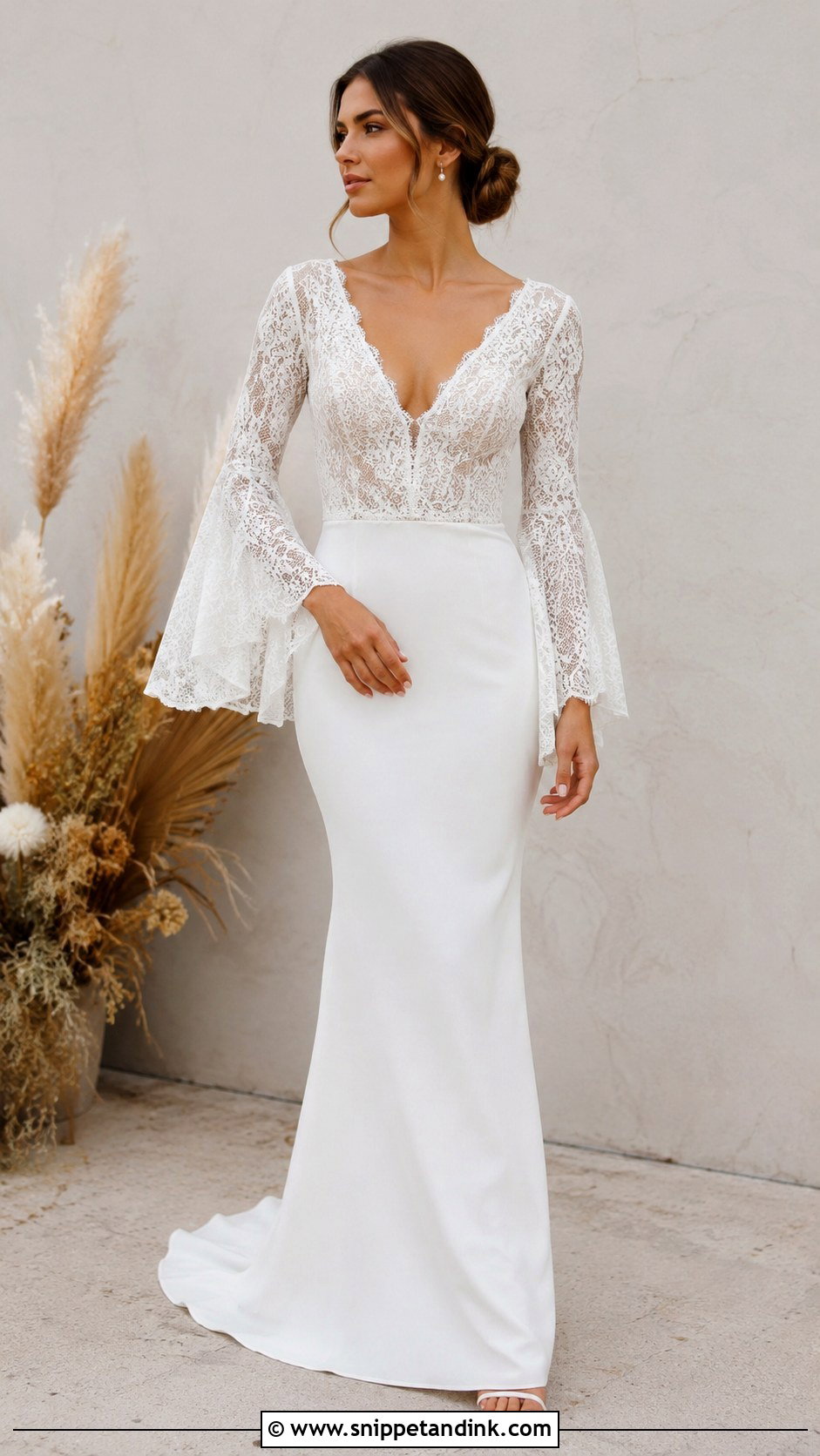 Bell Sleeve Wedding Dress - Snippet and Ink - 30 Wedding Dresses Sleeves