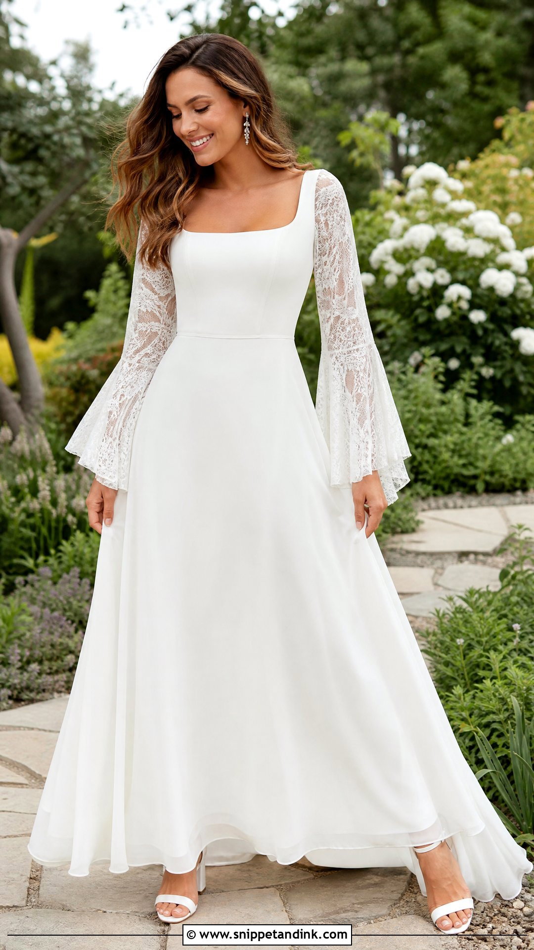 Bell Sleeve Wedding Dress - Snippet and Ink - 25 Timeless Wedding Dresses with Sleeves