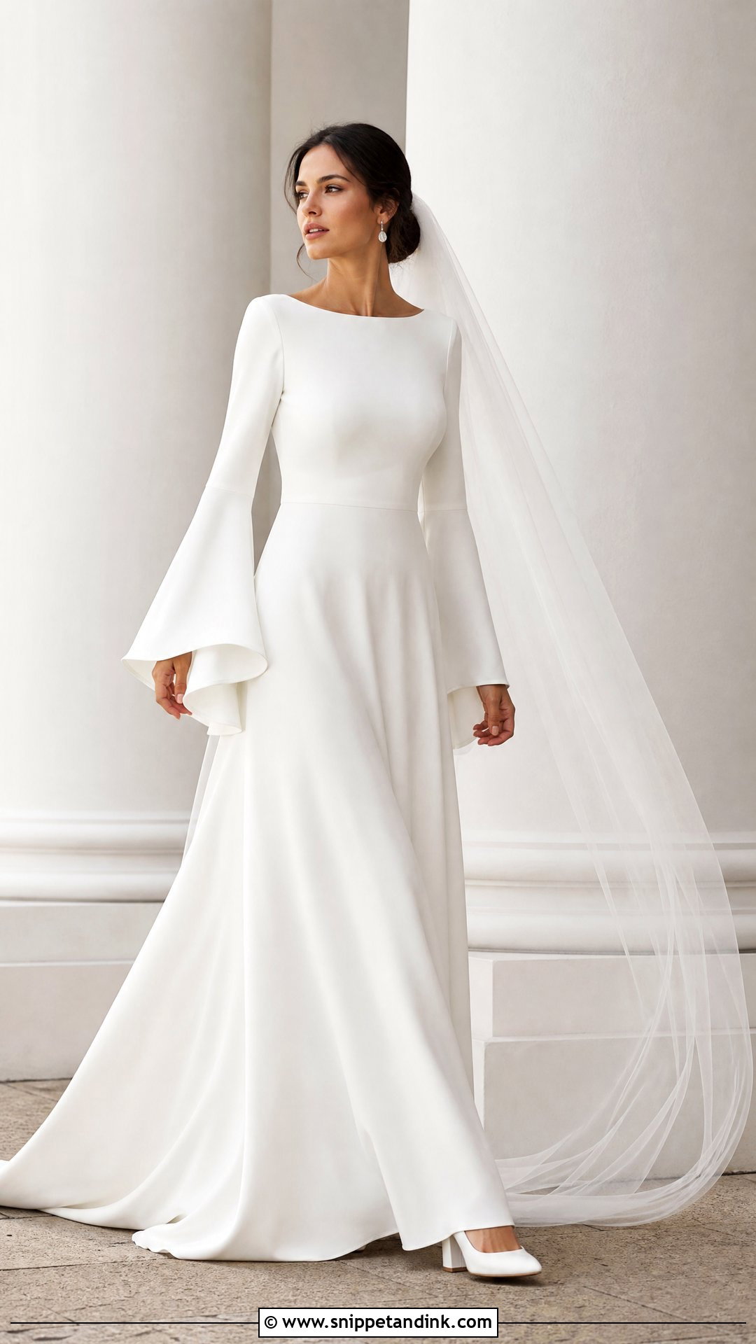 Bell Sleeve Wedding Dress - Snippet and Ink - 20 Timeless Wedding Dress Long Sleeve Ideas