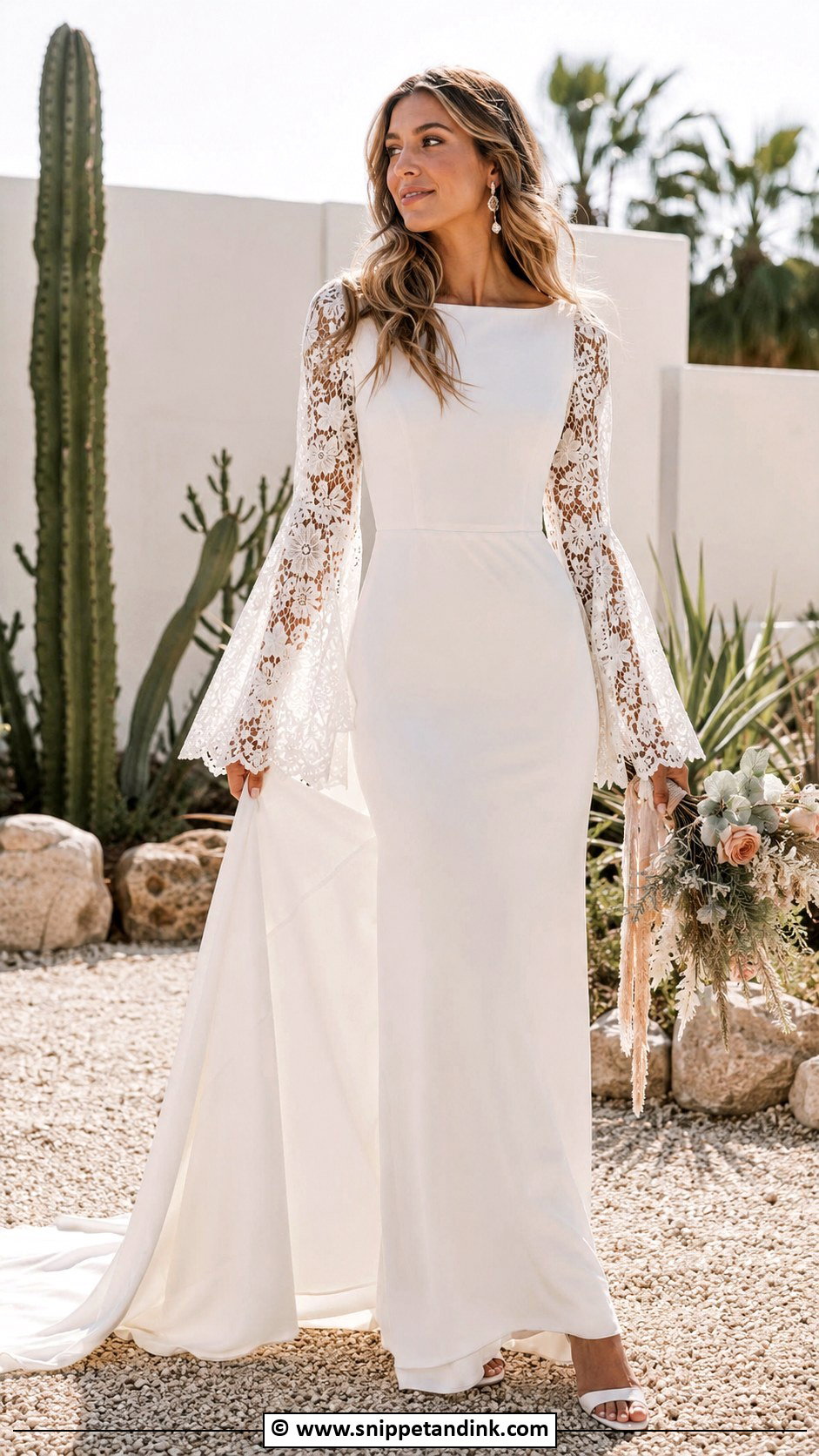 Bell Sleeve Wedding Dress - Snippet and Ink - 35 Wedding Dresses with Sleeves