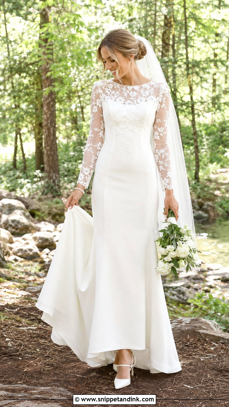 Bella Wedding Dress With Long Lace Sleeves - Snippet and Ink - 20 Bella Wedding Dress Ideas