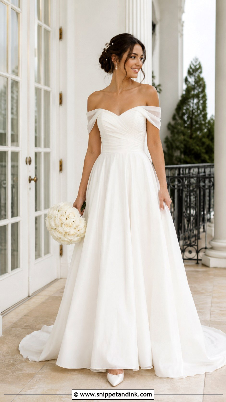 Belle Off The Shoulder Wedding Dress - Snippet and Ink - 25 Belle Wedding Dress Ideas