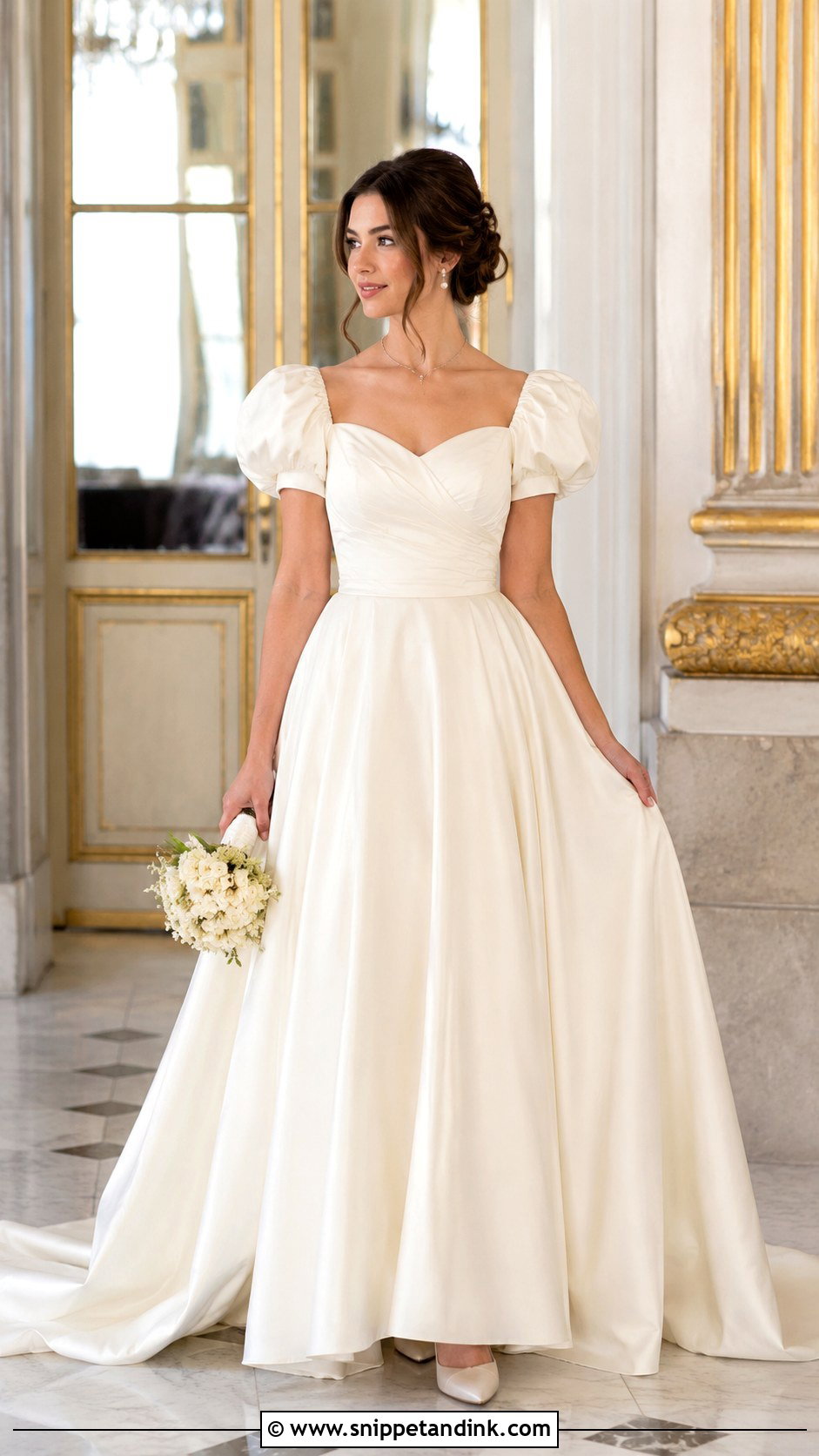 Belle Puff Sleeve Wedding Dress - Snippet and Ink - 25 Belle Wedding Dress Ideas