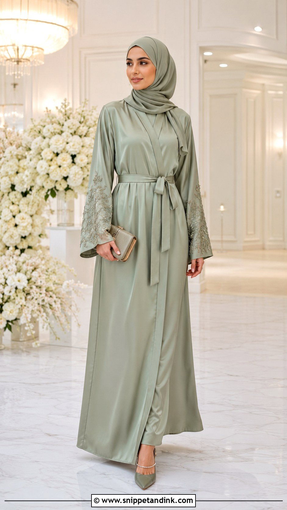 Belted Abaya - Snippet and Ink - 30 Wedding Abaya Ideas