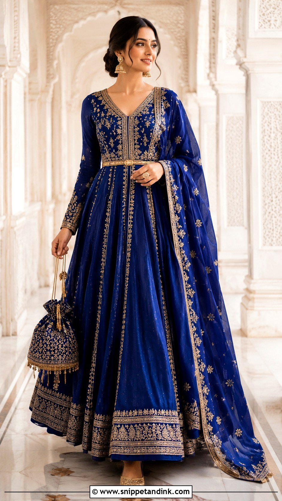 Belted Anarkali Gown For Wedding Function - Snippet and Ink - 20 Indo Western Party Wear Gowns Wedding Dresses