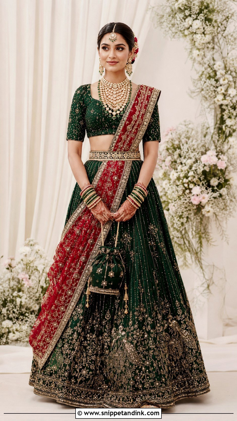 Belted Bridal Chunri Dupatta With Contemporary Lehenga - Snippet and Ink - 20 Bridal Chunri Dupatta Ideas