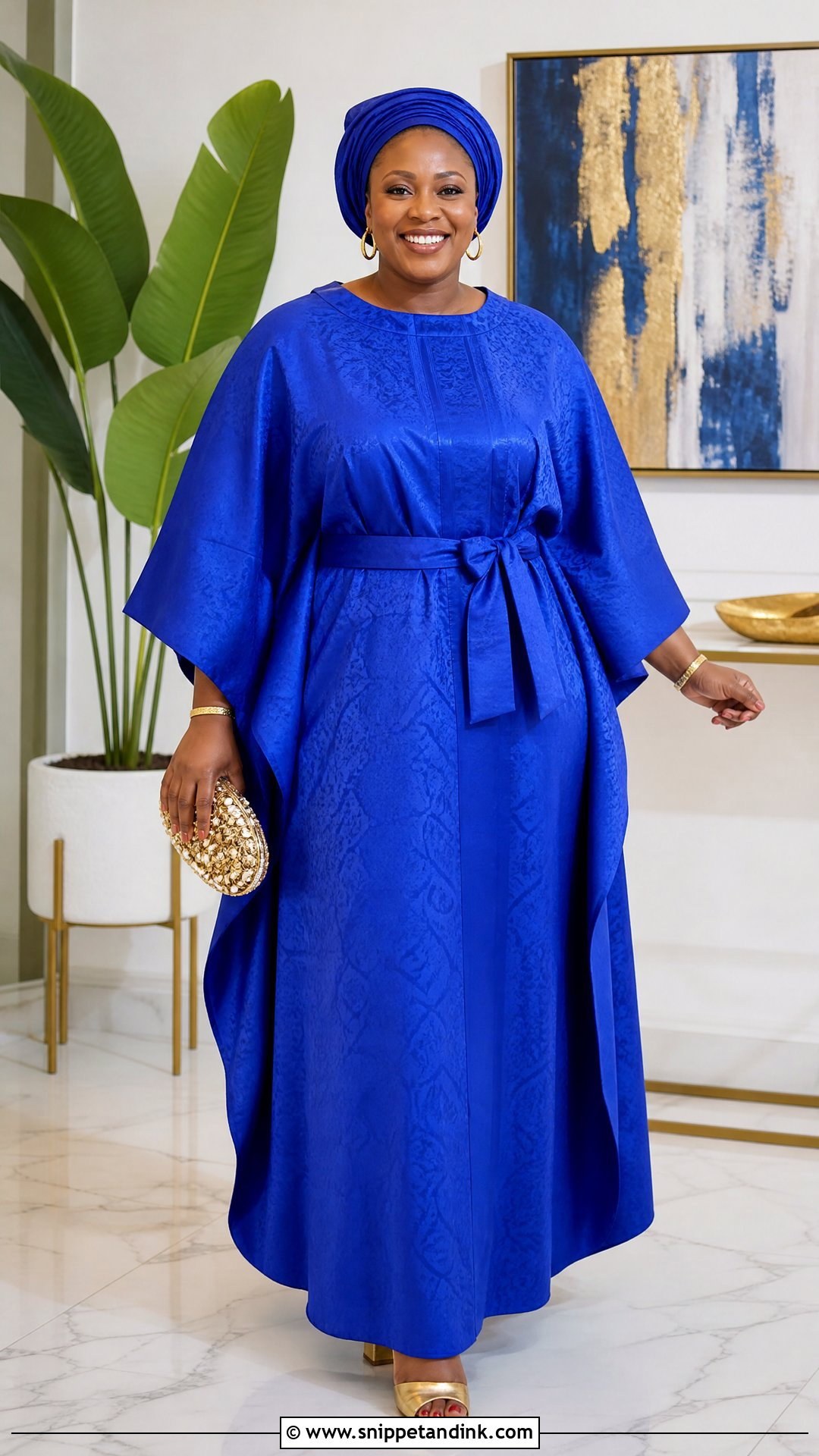 Belted Bubu Damask Gown - Snippet and Ink - 20 Simple Damask Gown Style Ideas