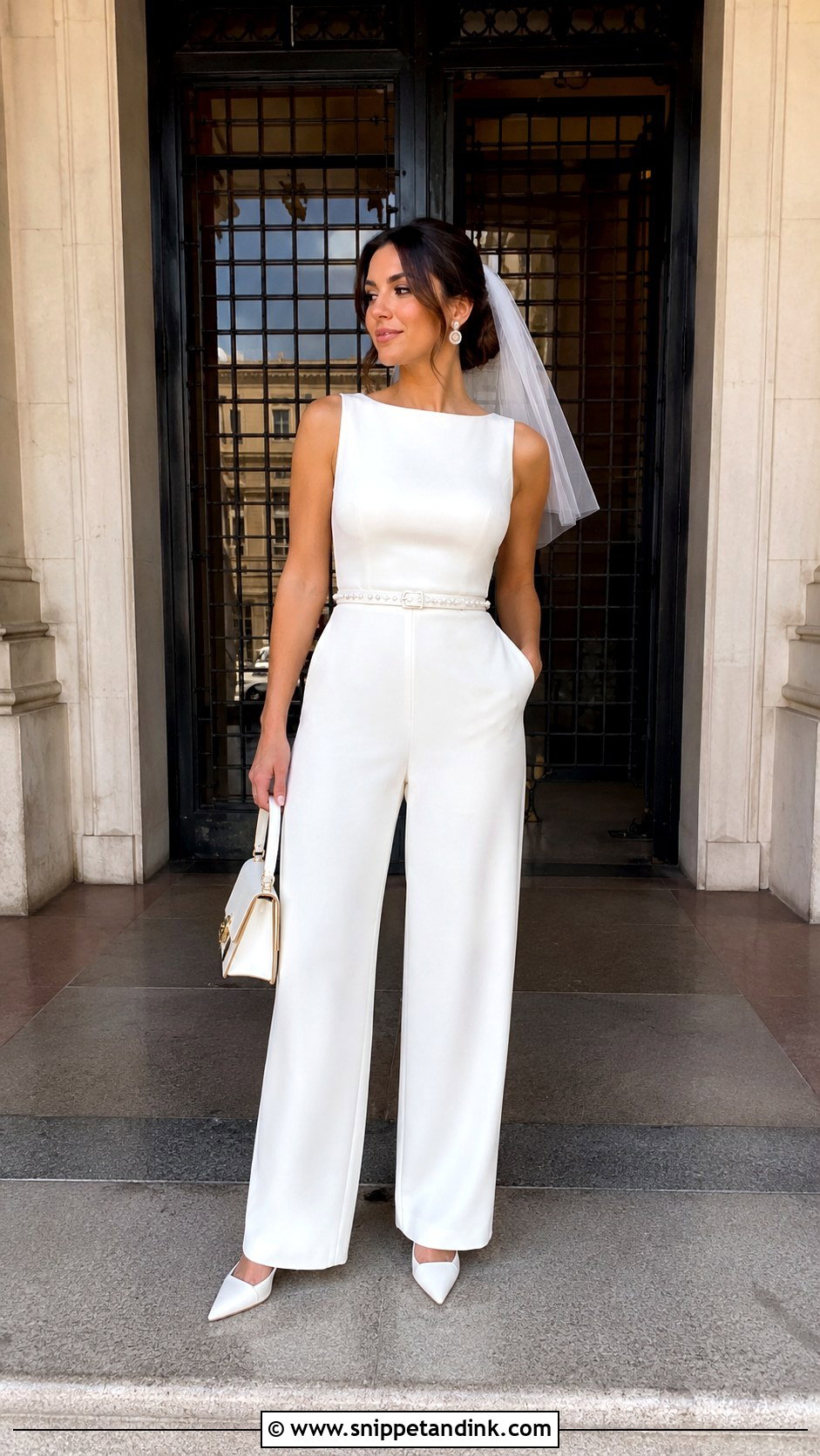 Belted Civil Wedding Jumpsuit - Snippet and Ink - 20 Civil Wedding Jumpsuit Ideas