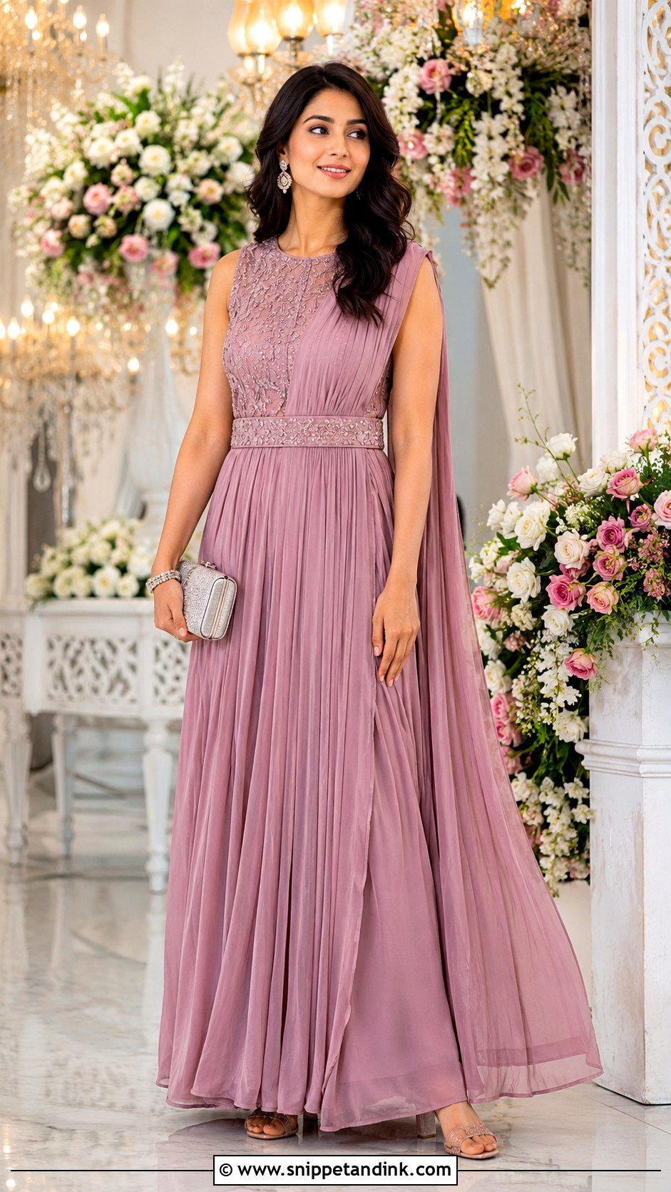 Belted Indo Western Gown For Indian Wedding - Snippet and Ink - 20 Indo Western Gowns Indian Weddings
