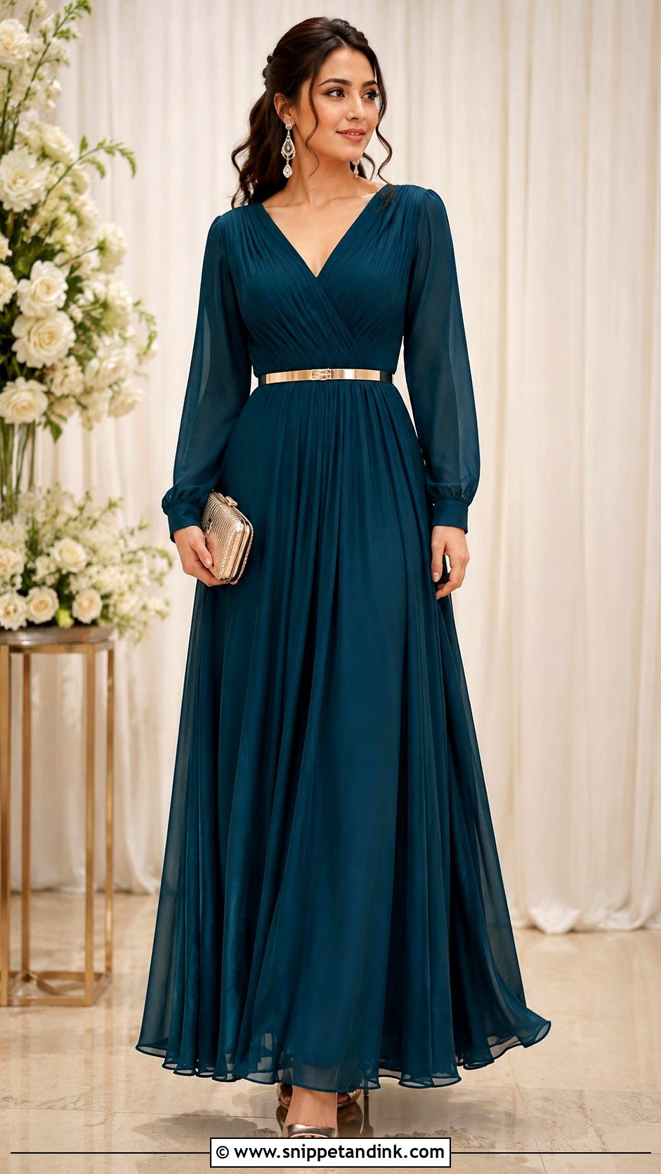 Belted Maxi Wedding Frock - Snippet and Ink - 20 Frock Design for Wedding Ideas