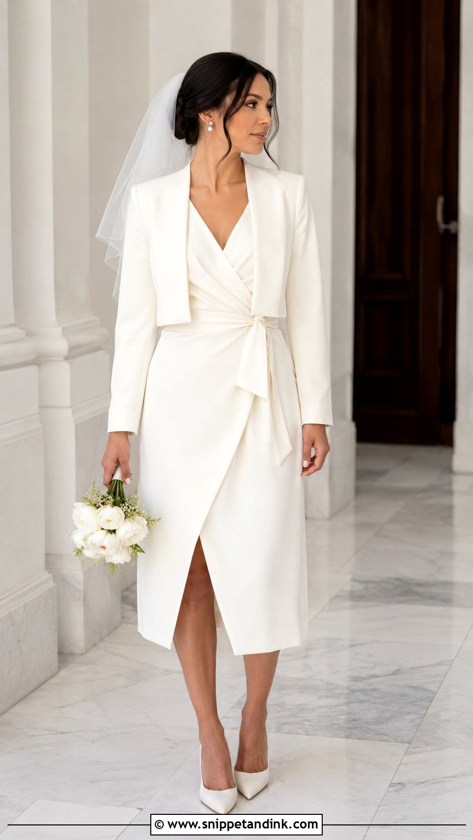 Belted Midi Wedding Dress - Snippet and Ink - 25 Midi Wedding Dress Tea Length Ideas