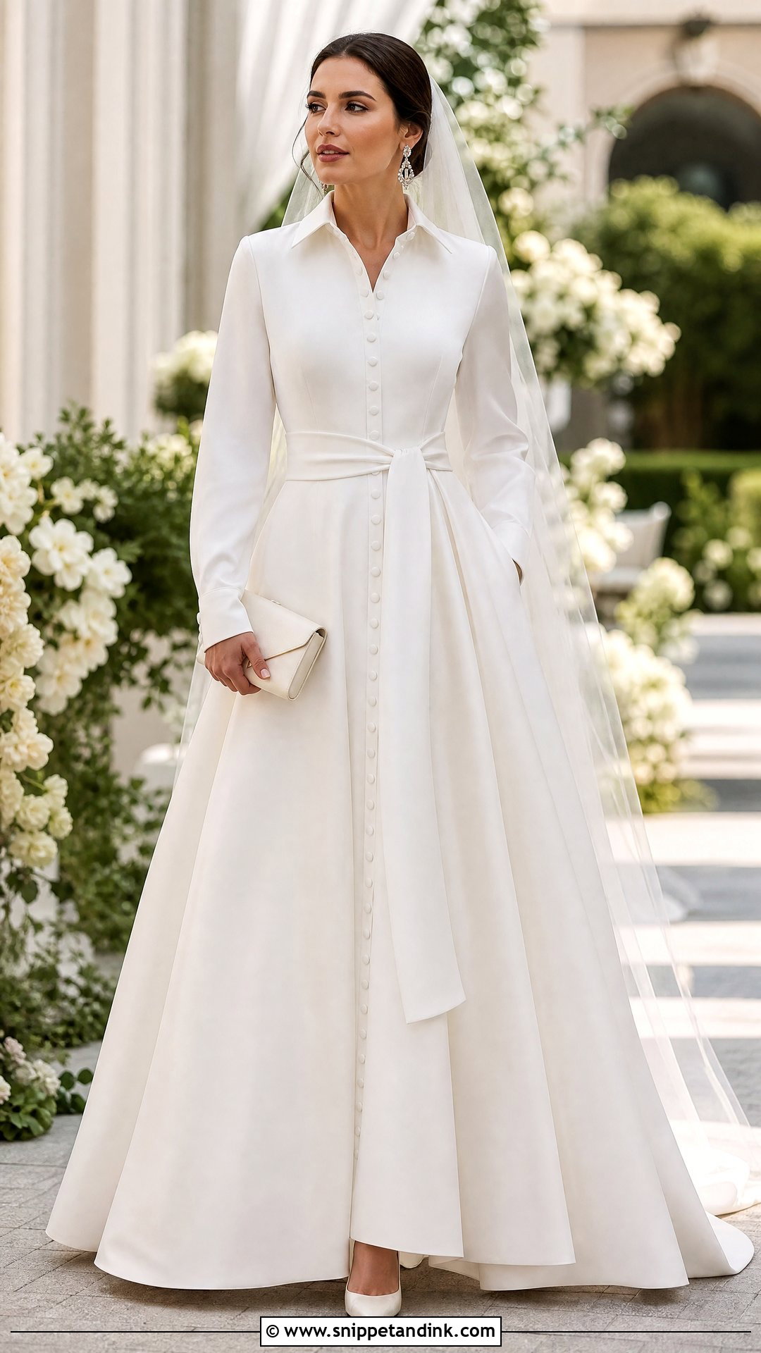 Belted Shirt Wedding Dress - Snippet and Ink - 20 Shirt Wedding Dress Ideas