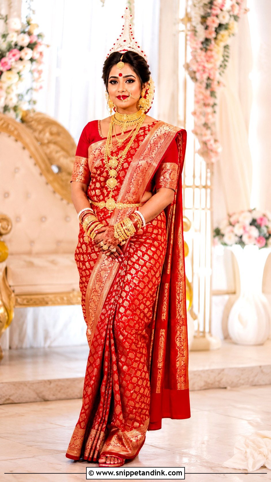 Bengali Bridal Saree - Snippet and Ink - 25 Bride Traditional Outfit Ideas