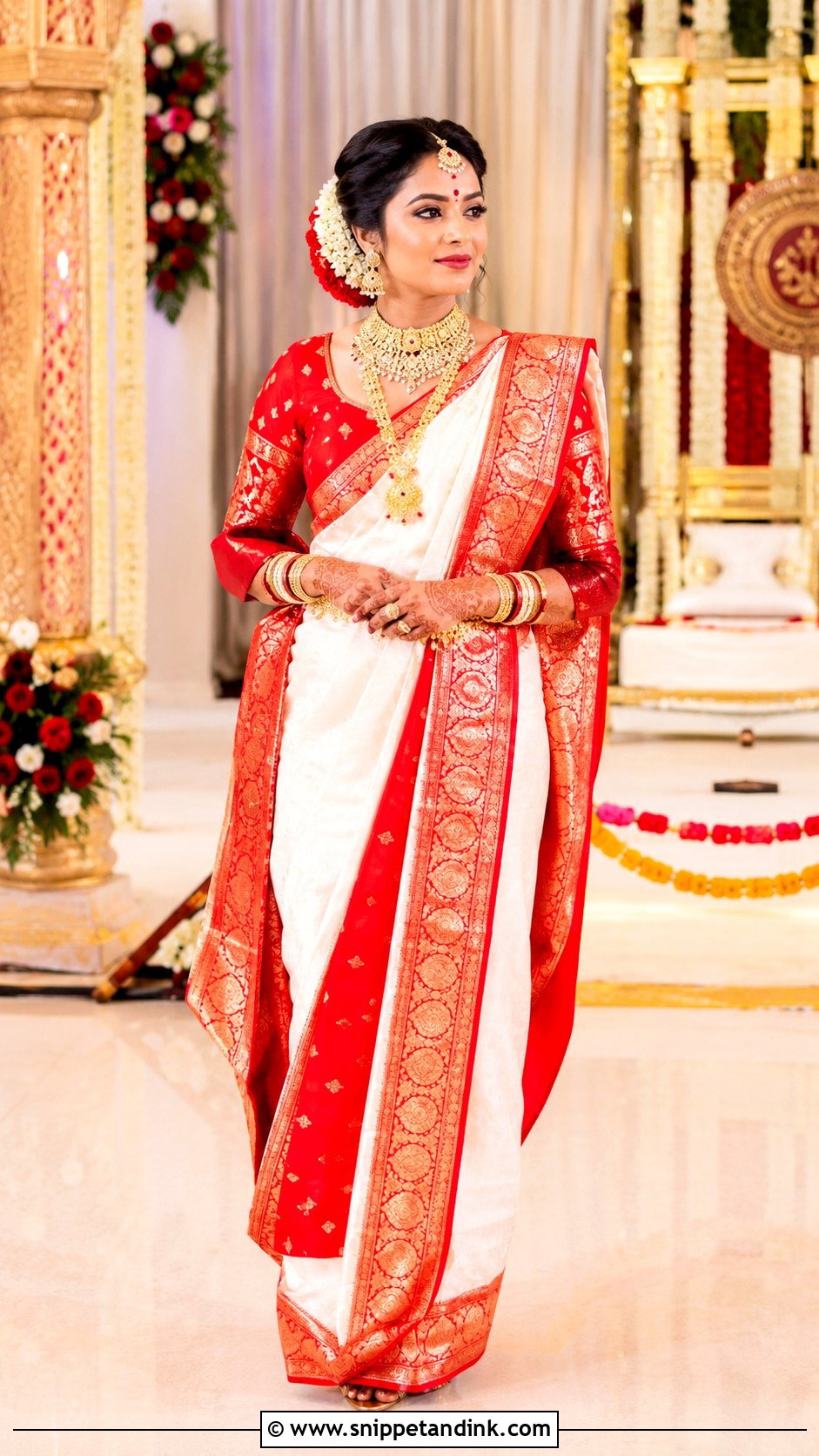 Bengali Bridal Saree Look - Snippet and Ink - 25 Indian Bridal Outfits Wedding Day