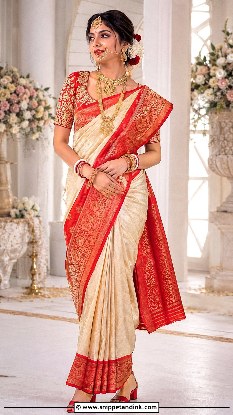 Bengali Bridal Saree - Snippet and Ink - 20 Indian Bridal Wear Ideas