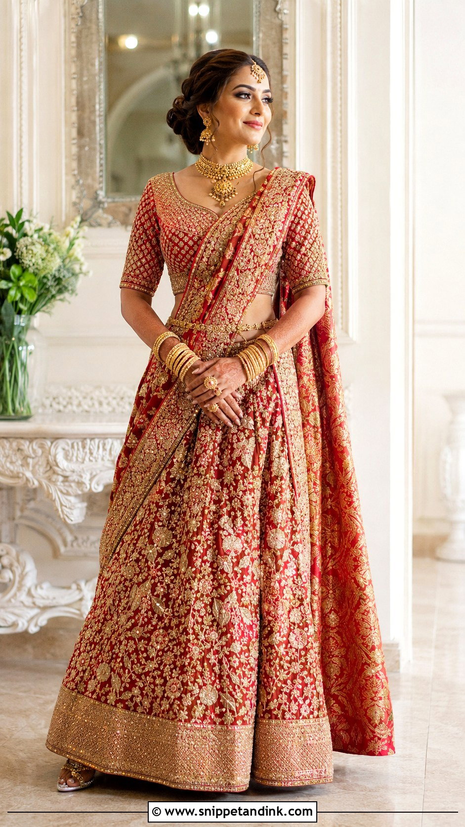 Bengali Bride Lehenga Saree - Snippet and Ink - 25 Bengali Wedding Dress Ideas