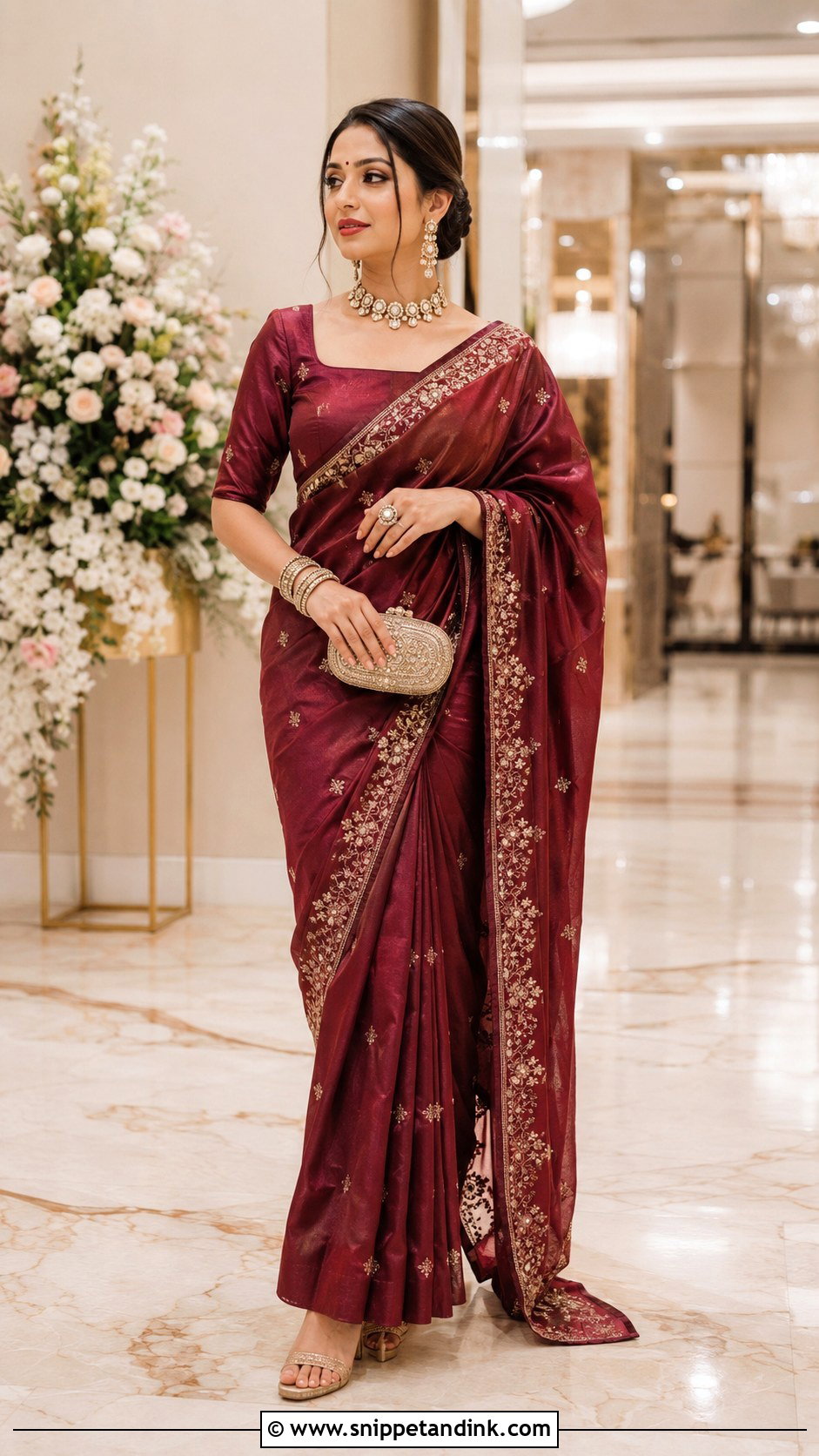 Bengali Bride Reception Saree - Snippet and Ink - 20 Bengali Bride Ideas