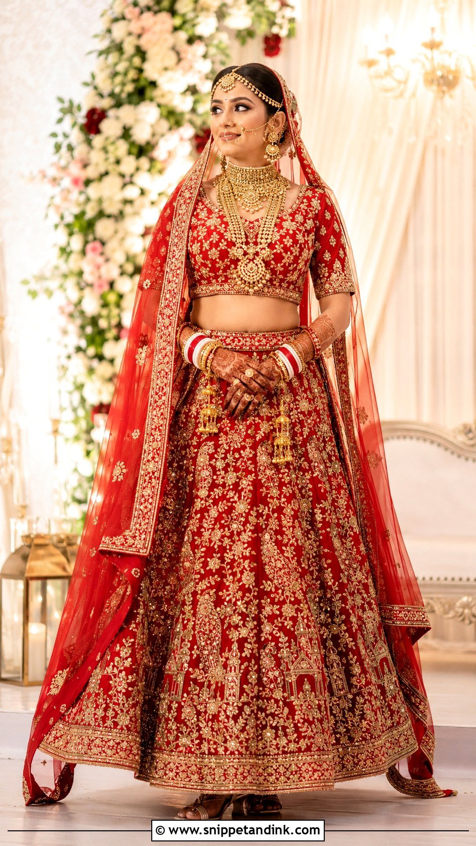 Bengali Bride Red Lehenga - Snippet and Ink - 25 Bengali Wedding Dress Ideas