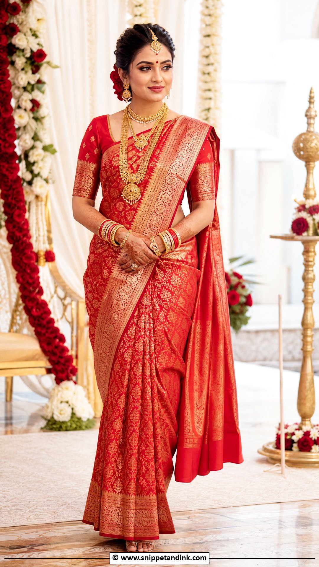 Bengali Bride Saree Outfit - Snippet and Ink - 35 Indian Bride Ideas