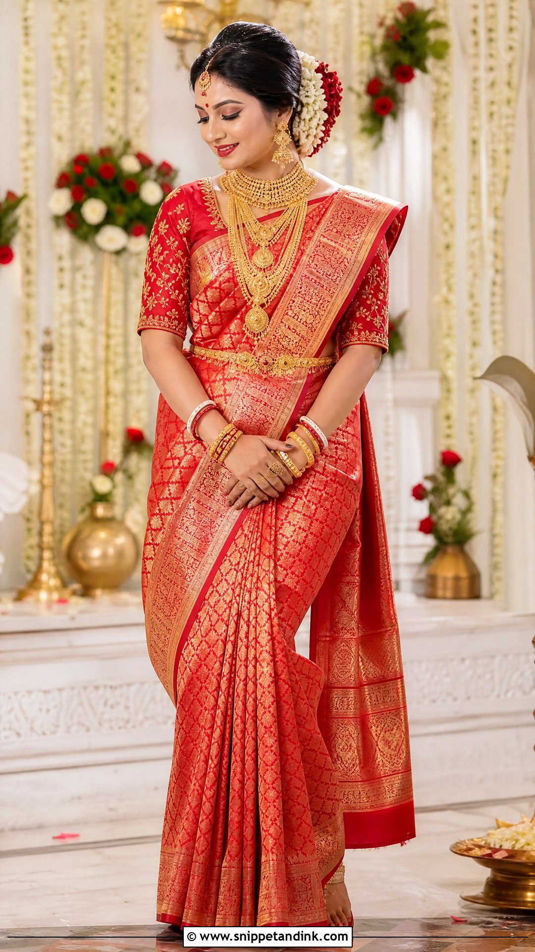 Bengali Indian Bridal Saree - Snippet and Ink - 20 Indian Bridal Wedding Dress Ideas