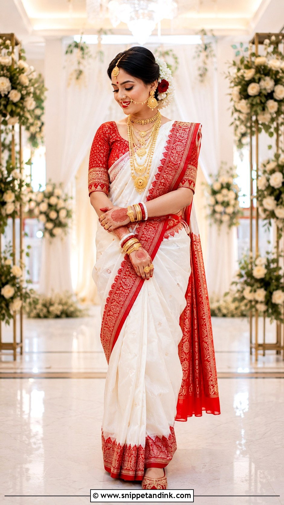 Bengali Indian Bridal Saree - Snippet and Ink - 20 Indian Wedding Outfits for Bride