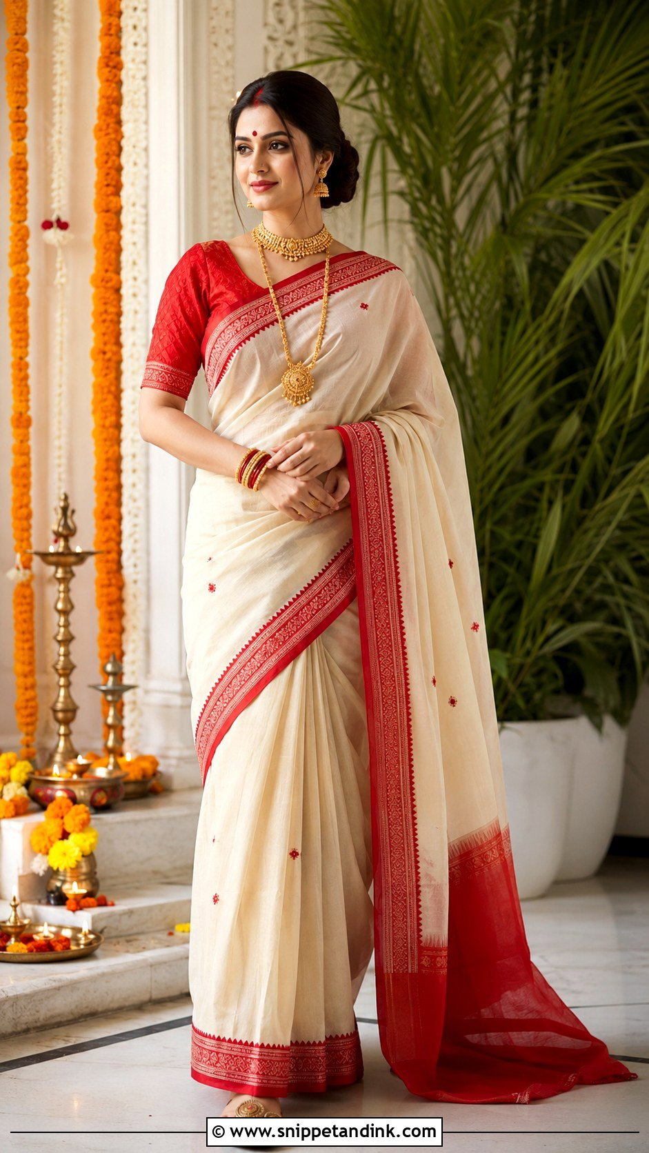 Bengali Korial Saree - Snippet and Ink - 25 Bengali Wedding Dress Ideas