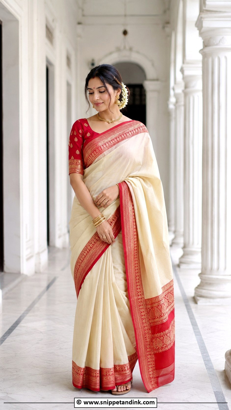Bengali Saree Court Marriage Outfit - Snippet and Ink - 25 Indian Court Marriage Outfit Ideas
