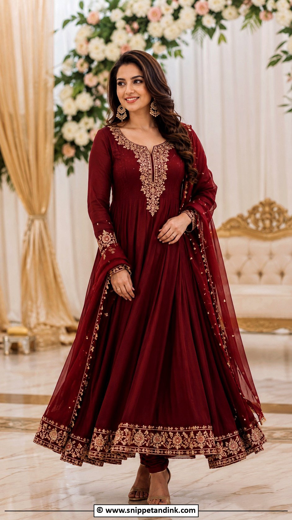 Bengali Wedding Anarkali Suit Look - Snippet and Ink - 30 Bengali Wedding Look Ideas