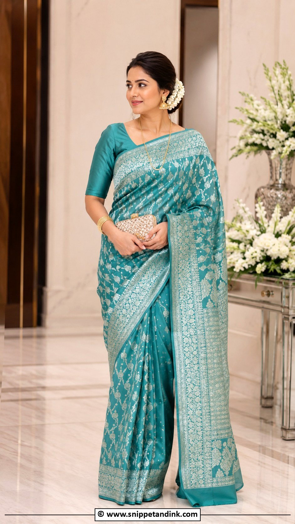 Bengali Wedding Dhakai Saree Look - Snippet and Ink - 30 Bengali Wedding Look Ideas