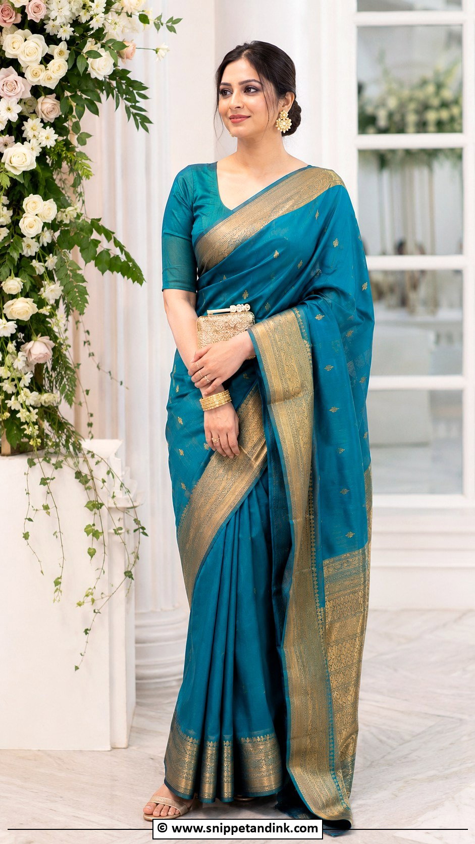 Bengali Wedding Guest Saree Look - Snippet and Ink - 30 Bengali Wedding Look Ideas