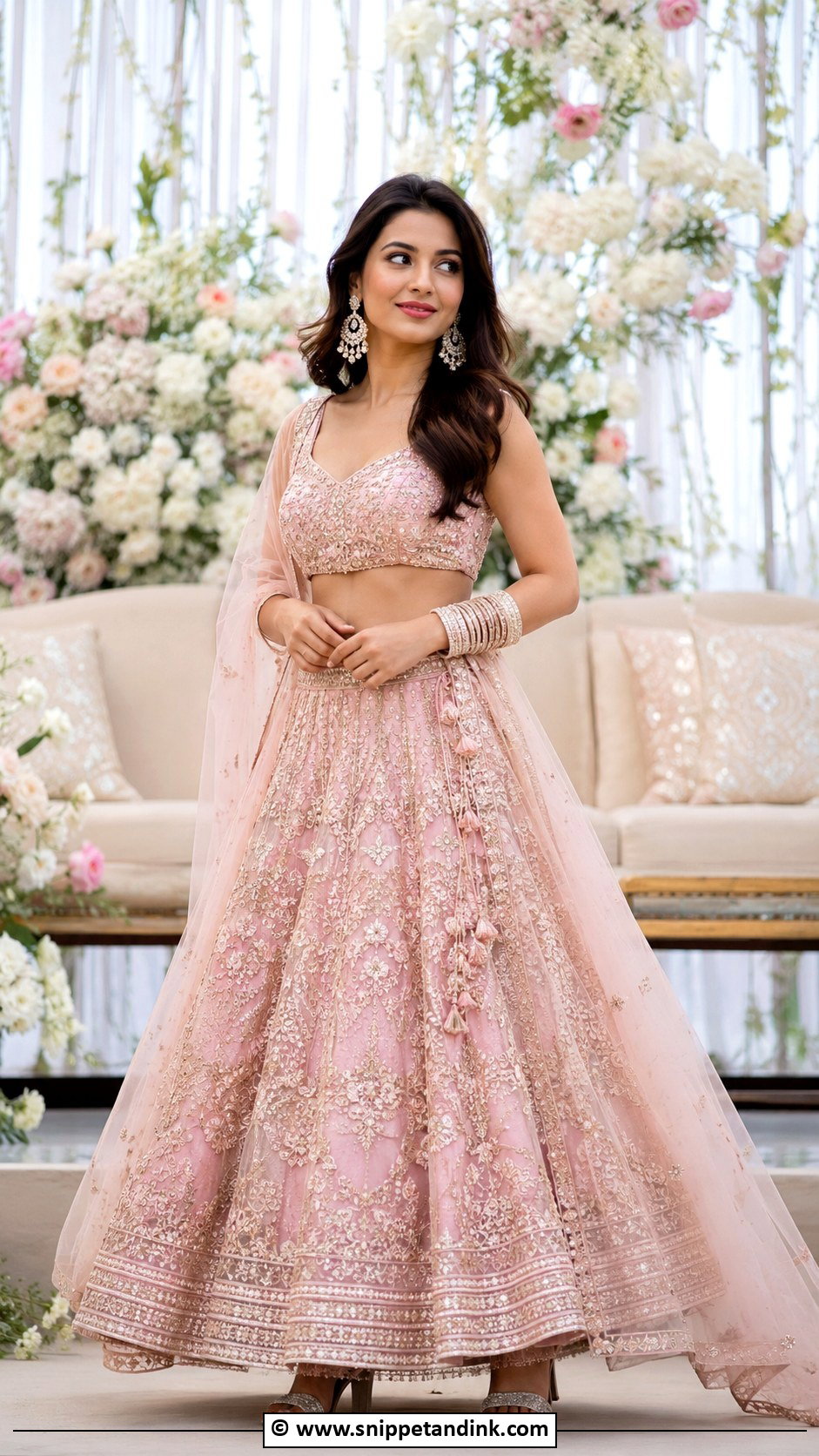 Bengali Wedding Pastel Lehenga Look - Snippet and Ink - 30 Bengali Wedding Look Ideas