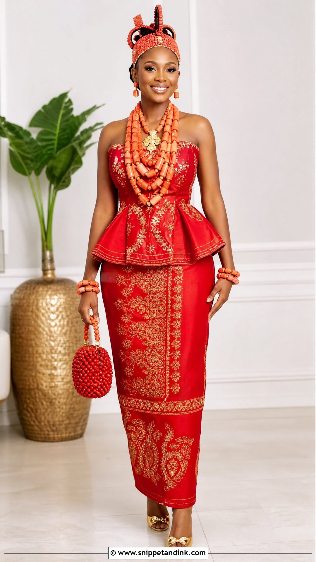 Benin Bride Two Piece Outfit - Snippet and Ink - 25 Benin Traditional Wedding Attire Ideas