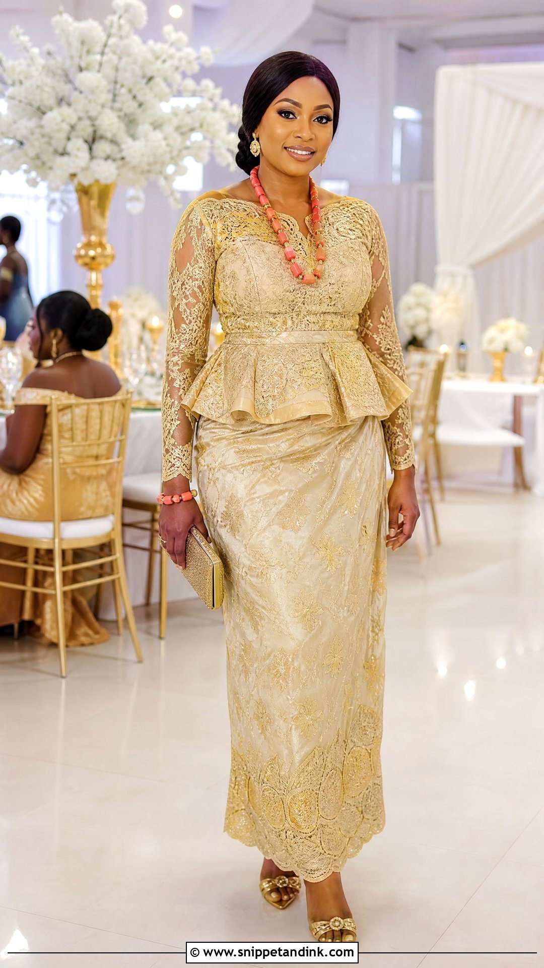 Benin Wedding Guest Lace Outfit - Snippet and Ink - 25 Benin Traditional Wedding Attire Ideas