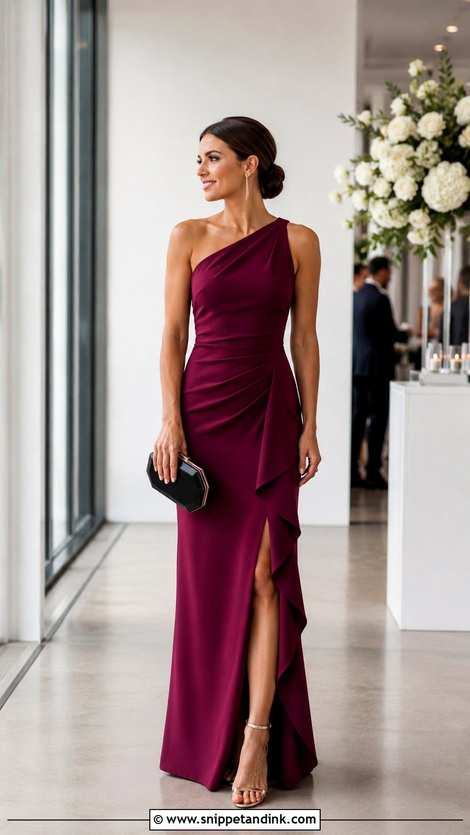 Berry Asymmetrical Dress for Sisters Wedding - Snippet and Ink - 20 Dress for My Sister Wedding Ideas