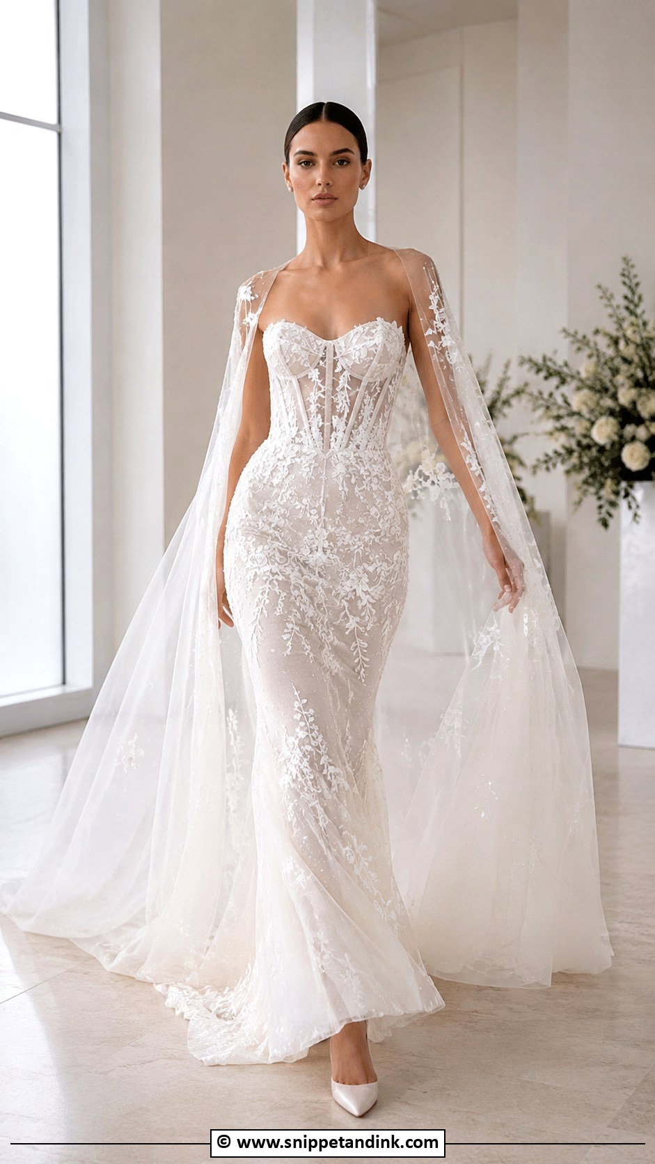 Berta Cape Wedding Dress - Snippet and Ink - 25 Berta Wedding Dress Ideas
