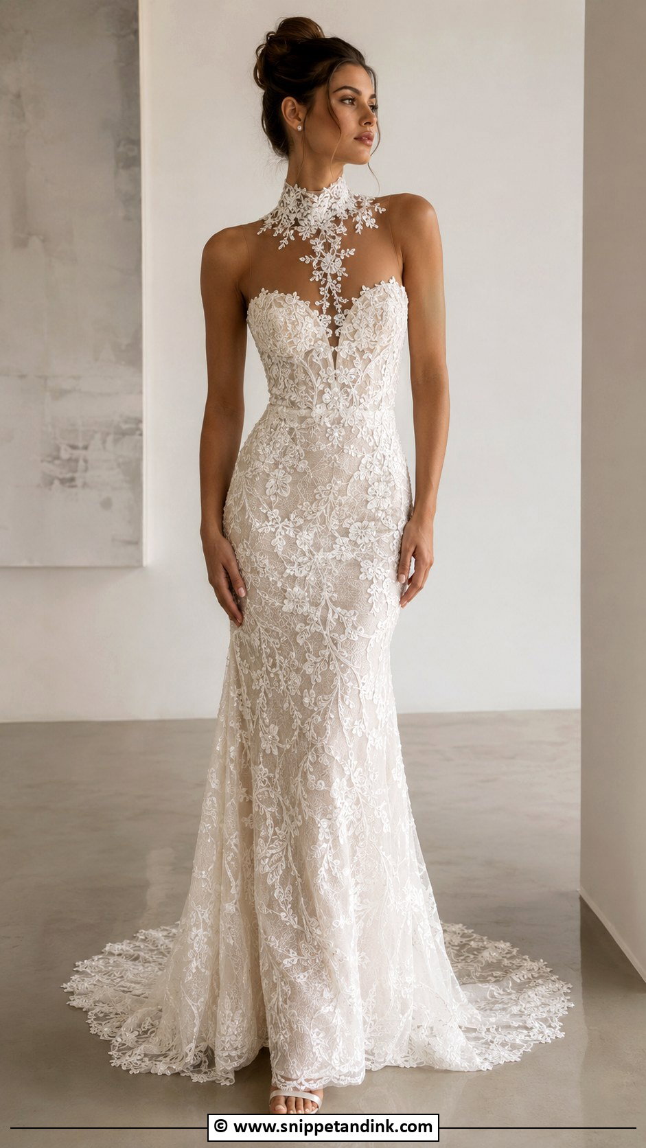 Berta High Neck Wedding Dress - Snippet and Ink - 25 Berta Wedding Dress Ideas
