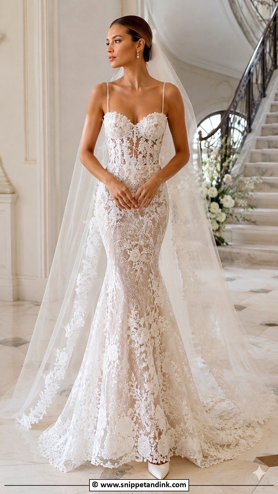 Berta Lace Mermaid Wedding Dress - Snippet and Ink - 25 Berta Wedding Dress Ideas
