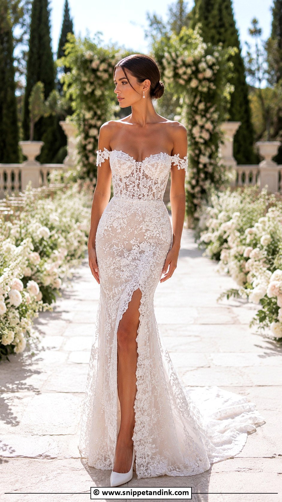 Berta Off Shoulder Wedding Dress - Snippet and Ink - 25 Berta Wedding Dress Ideas