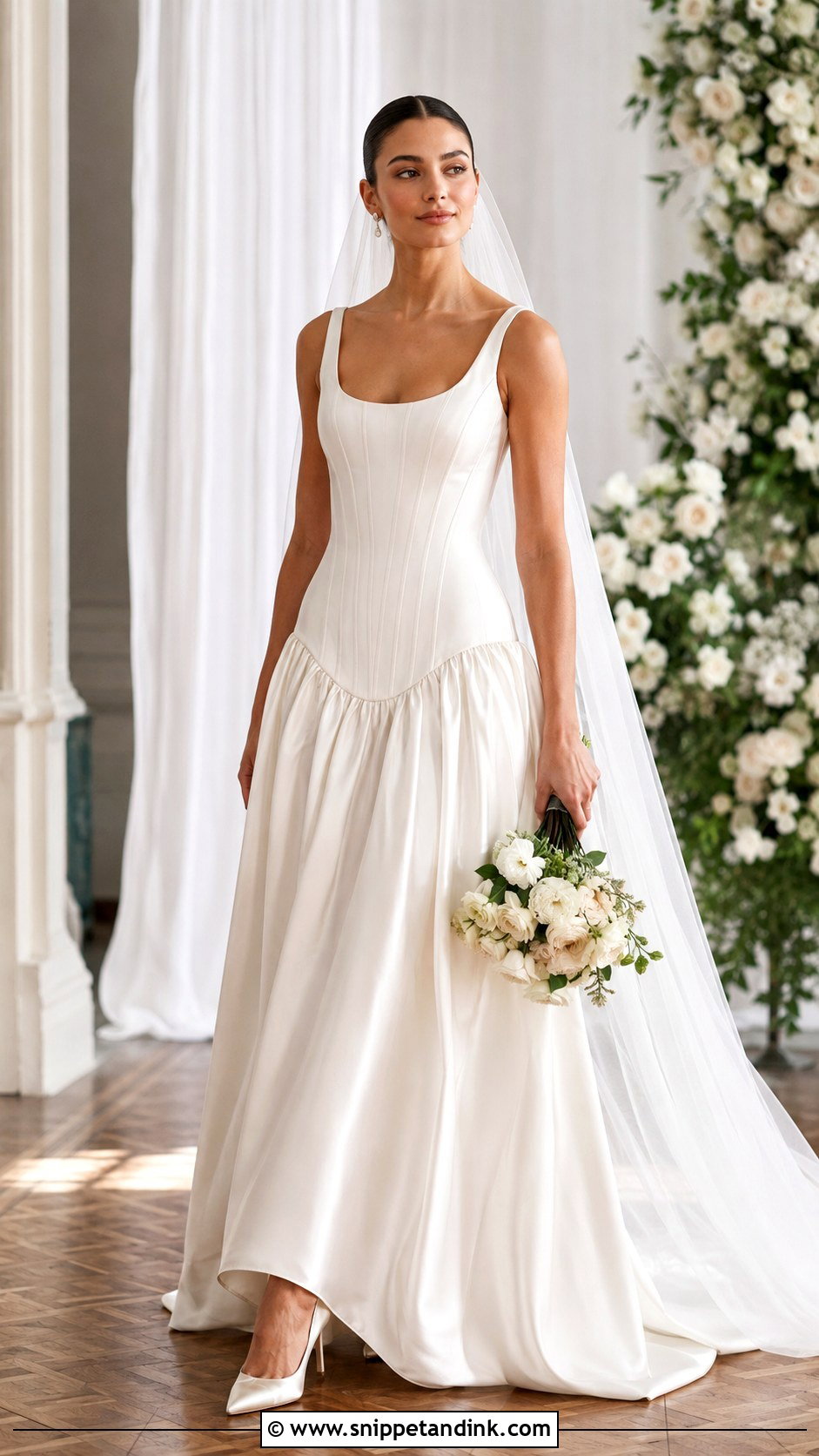 Bespoke Drop Waist Wedding Dress - Snippet and Ink - 20 Bespoke Wedding Dress Ideas