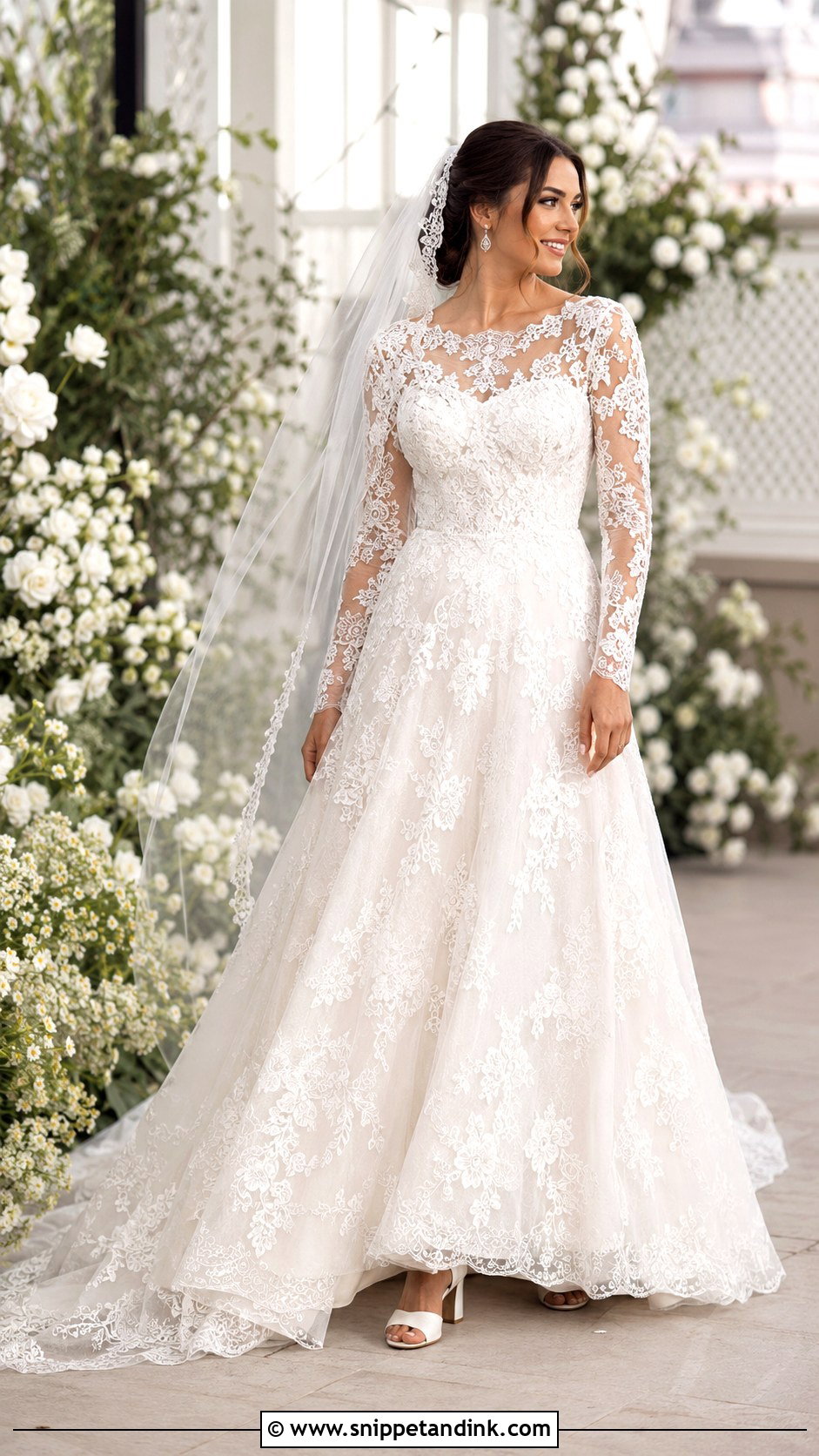 Bespoke Long Sleeve Lace Wedding Dress - Snippet and Ink - 20 Bespoke Wedding Dress Ideas