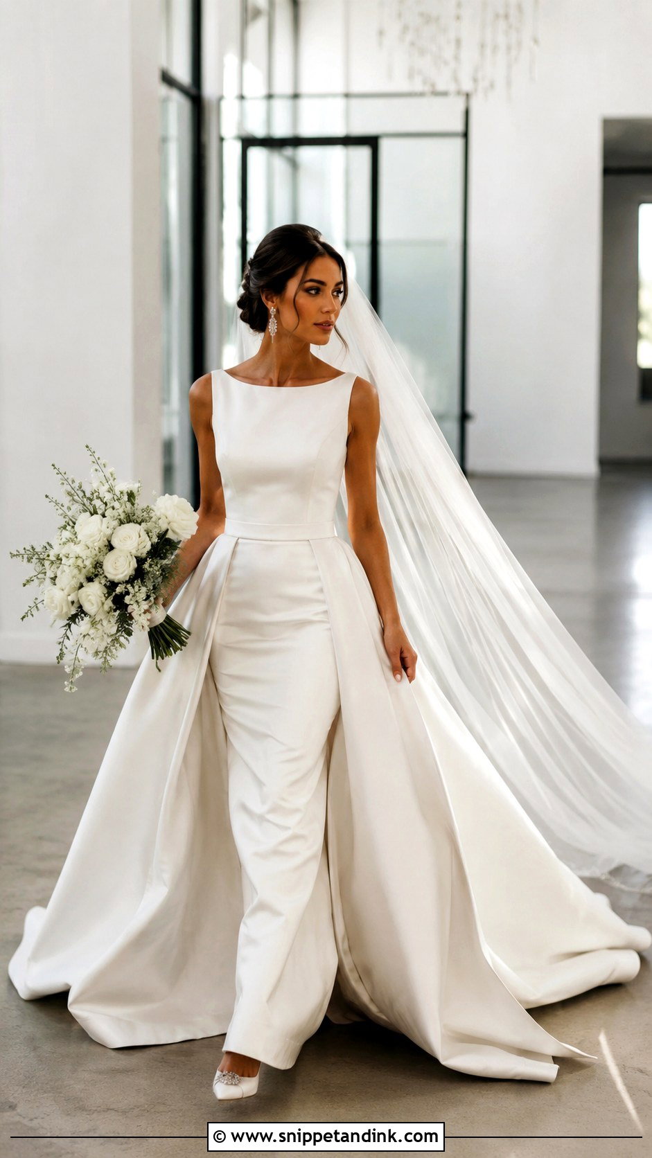 Bespoke Square Neck Column Wedding Dress - Snippet and Ink - 20 Bespoke Wedding Dress Ideas