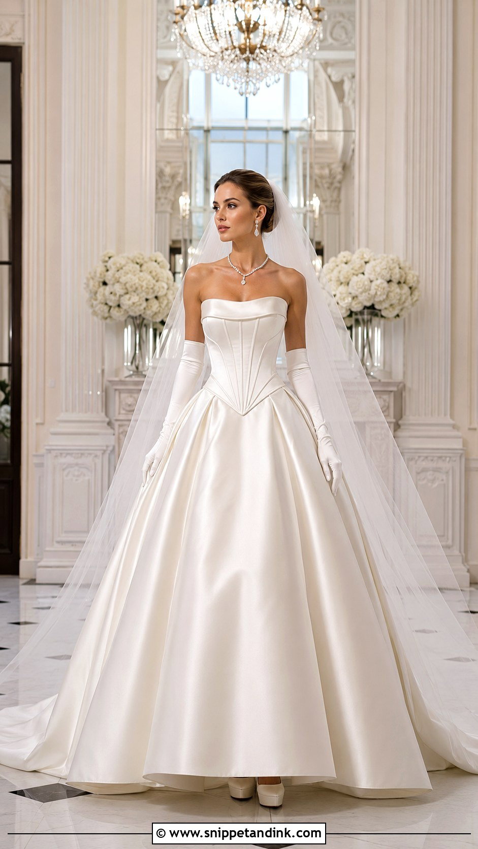 Beyonce Basque Waist Satin Ball Gown - Snippet and Ink - 20 Beyonce Wedding Dress Ideas