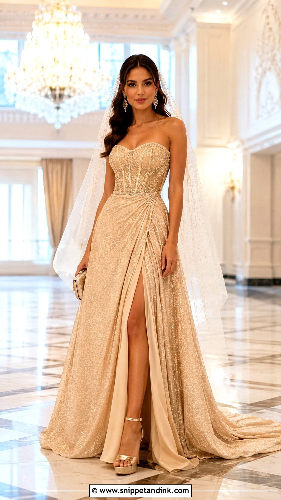 Beyonce Champagne Gold Wedding Dress - Snippet and Ink - 20 Beyonce Wedding Dress Ideas