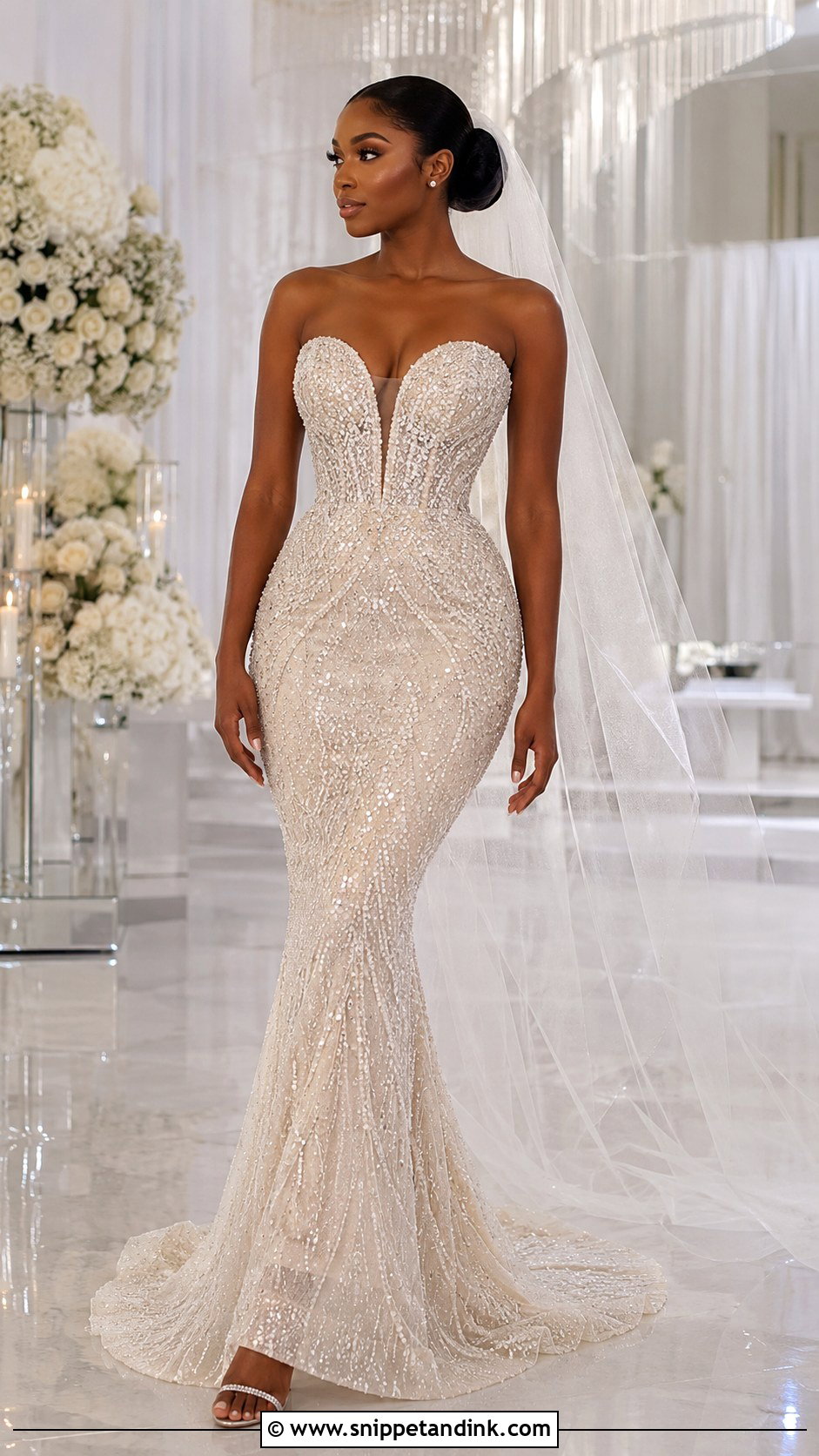 Beyonce Crystal Mermaid Wedding Dress - Snippet and Ink - 20 Beyonce Wedding Dress Ideas