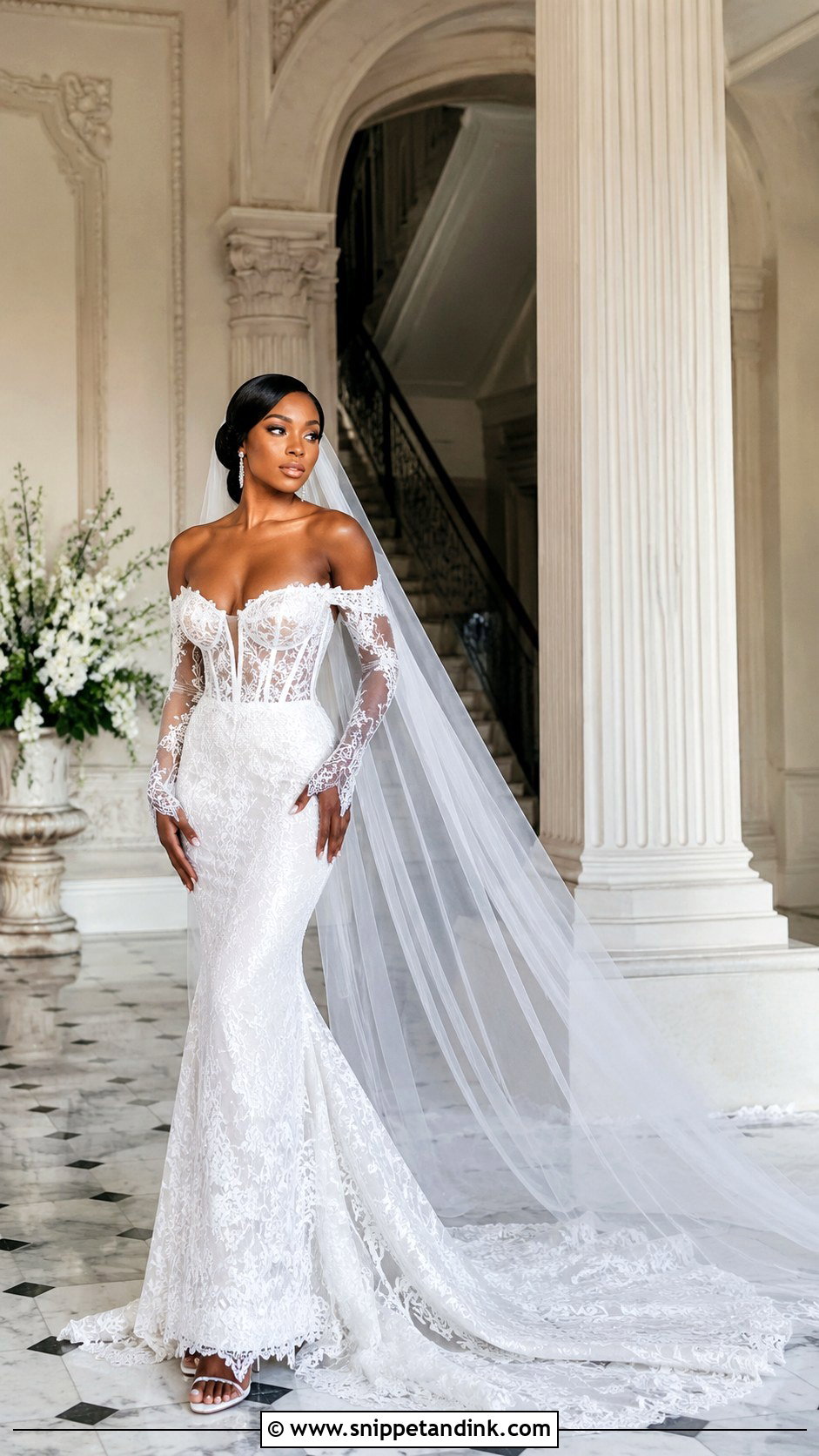 Beyonce Off Shoulder Lace Fishtail Wedding Dress - Snippet and Ink - 20 Beyonce Wedding Dress Ideas