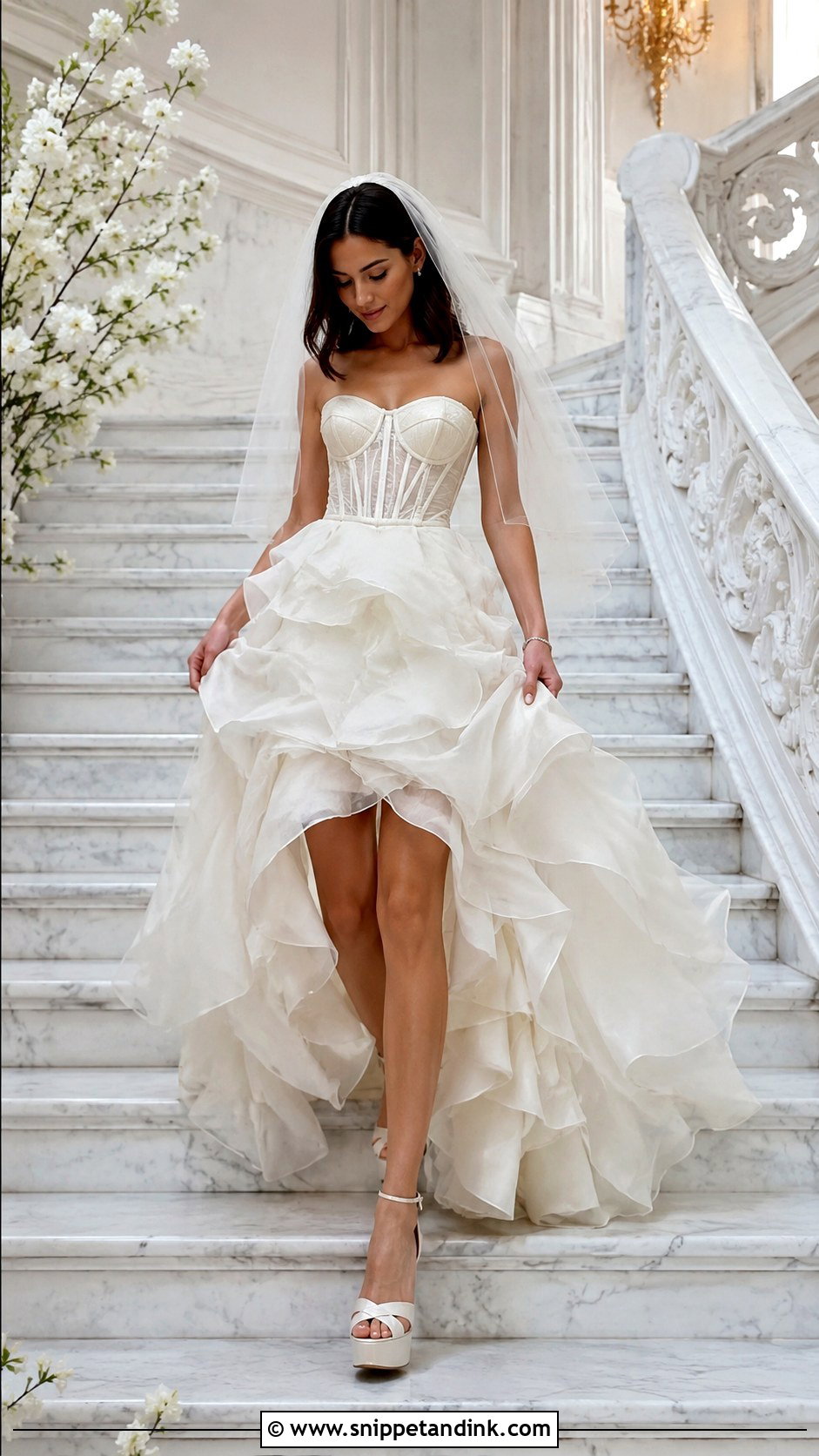 Beyonce Ruffled Tiered Wedding Dress - Snippet and Ink - 20 Beyonce Wedding Dress Ideas